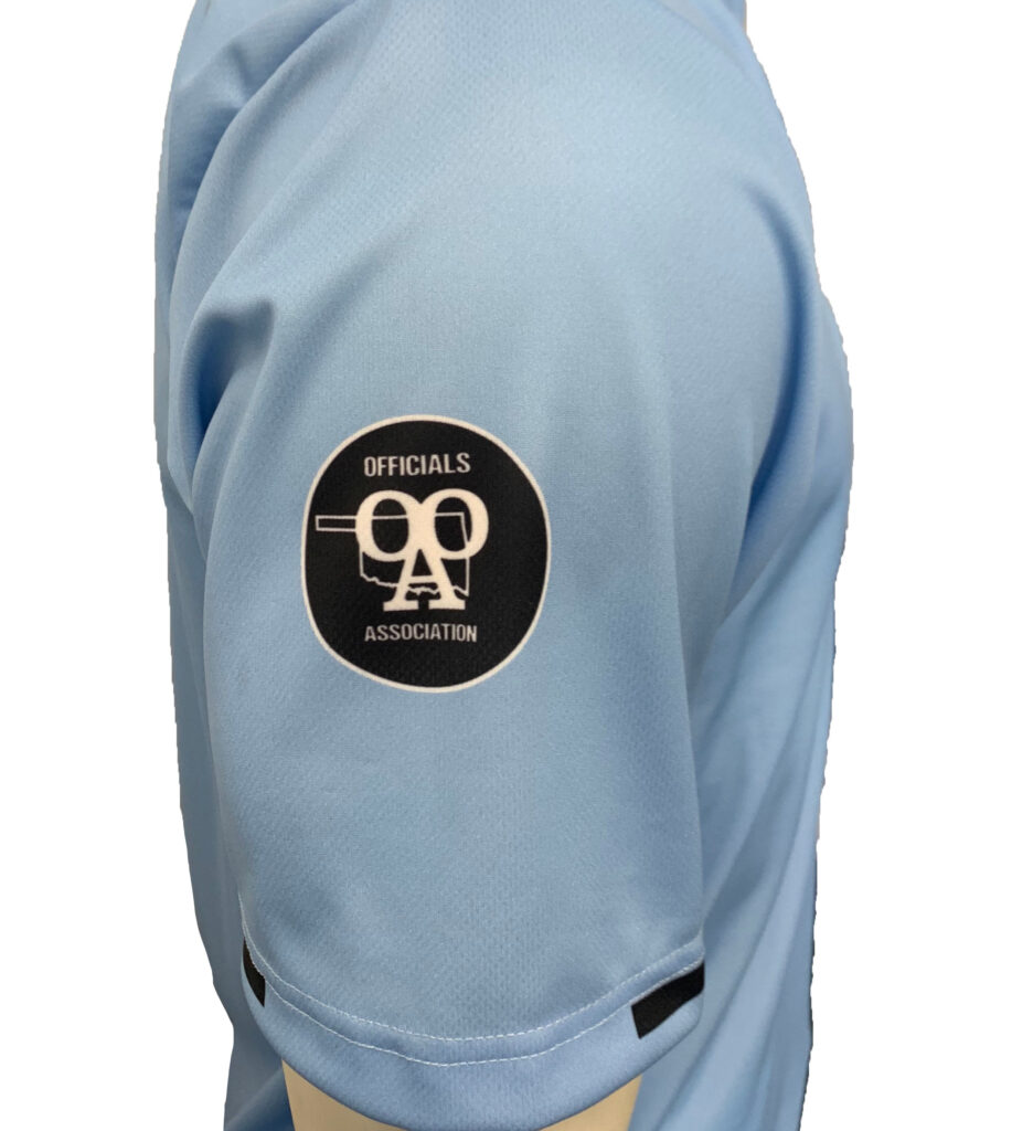 “OSSAA” Short Sleeve Carolina Blue Softball Umpire Shirt