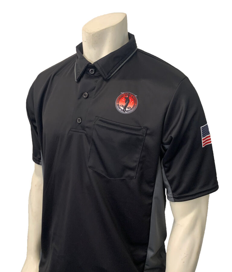 “OSSAA” Short Sleeve Black/Charcoal Grey Baseball Umpire Shirt